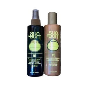 SunBum Tanning Bundle (SPF 15 Browning Lotion & Tanning Oil) 8.5 OZ Bottles
